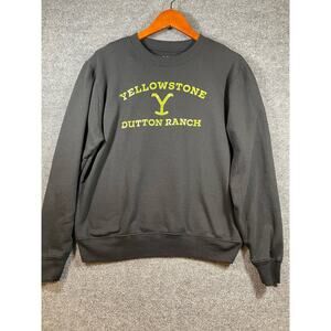 Yellowstone Dutton Ranch Sweater Men's Small Black Spellout Comfort Casual
